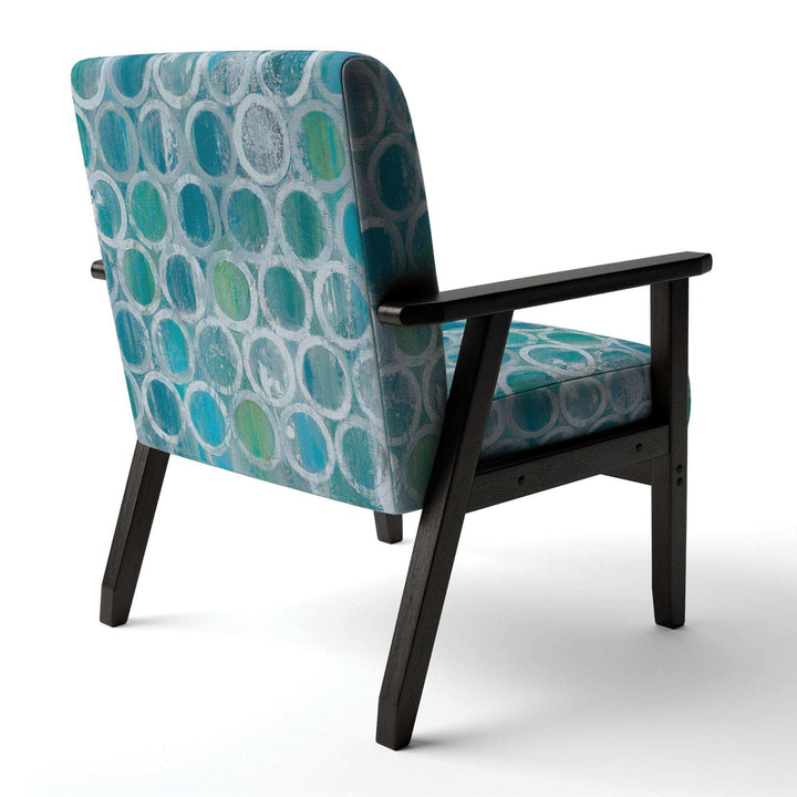 Natural Blue Circle Modern Accent Chair