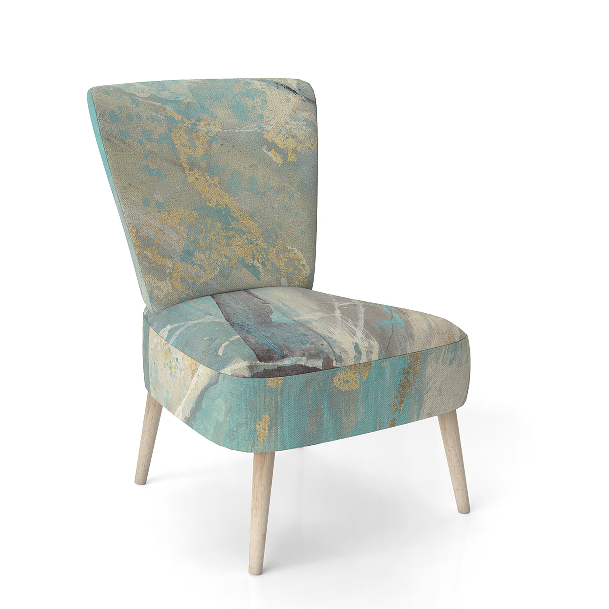 Mineral Landscape in Blue, Cream and Brown Nautical & Coastal Accent Chair