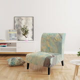 Mineral Landscape in Blue, Cream and Brown Nautical & Coastal Accent Chair