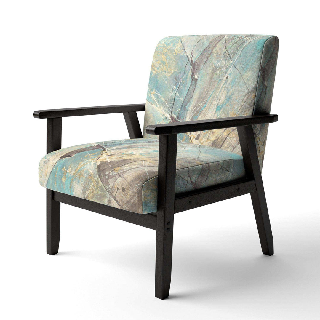 Mineral Landscape in Blue, Cream and Brown Nautical &amp; Coastal Accent Chair