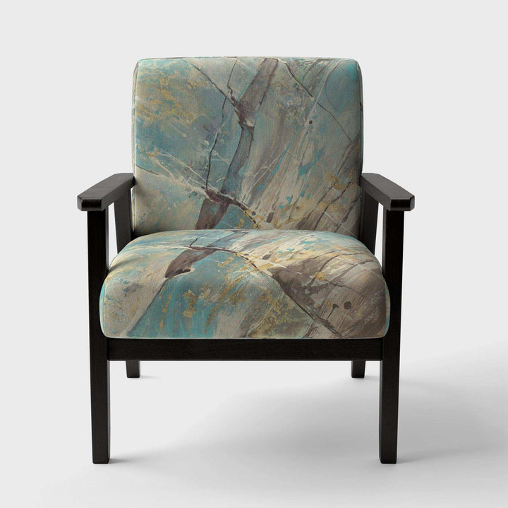 Mineral Landscape in Blue, Cream and Brown Nautical &amp; Coastal Accent Chair