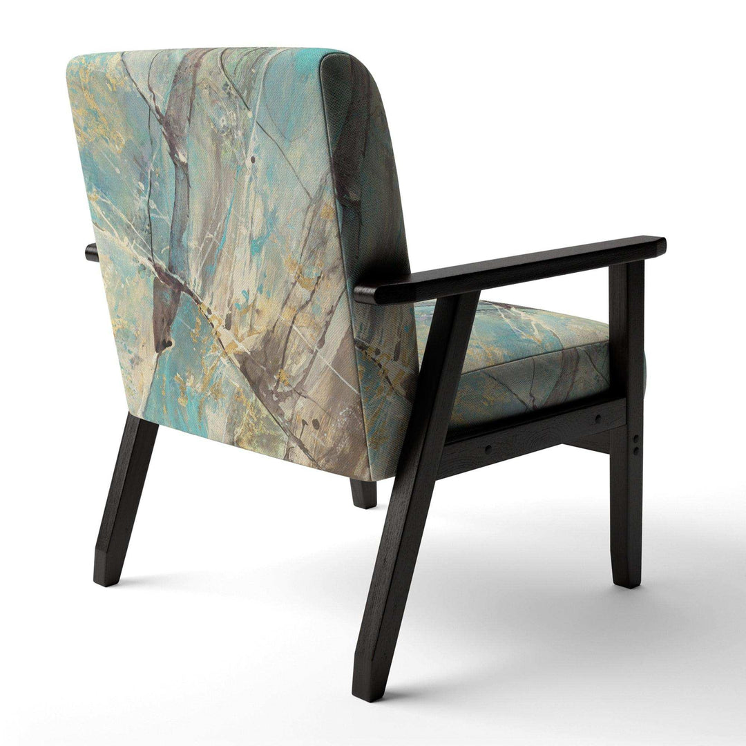 Mineral Landscape in Blue, Cream and Brown Nautical &amp; Coastal Accent Chair