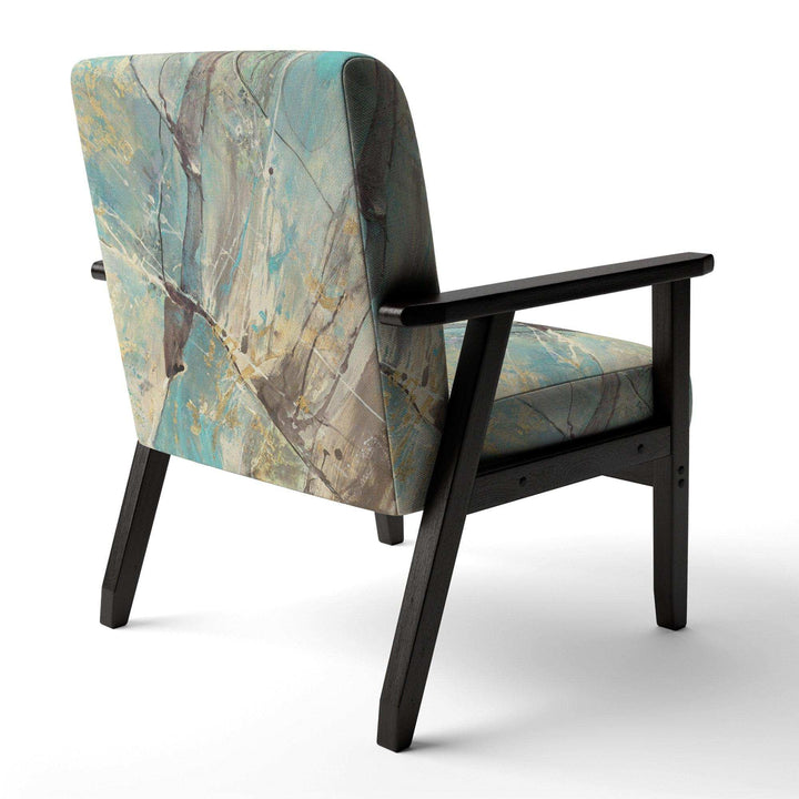Mineral Landscape in Blue, Cream and Brown Nautical &amp; Coastal Accent Chair