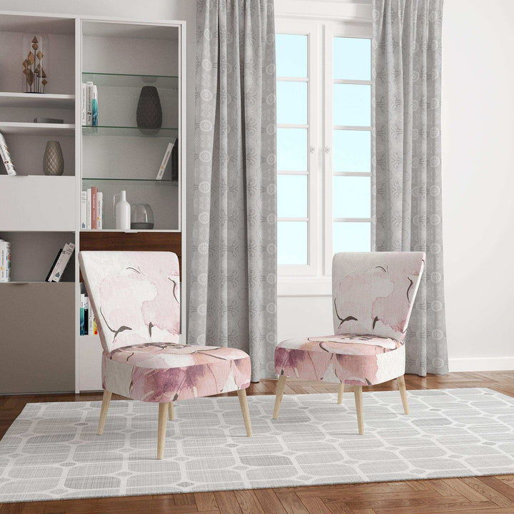 Indigold Shabby Peonies Pink Farmhouse Accent Chair