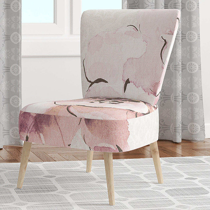 Indigold Shabby Peonies Pink Farmhouse Accent Chair