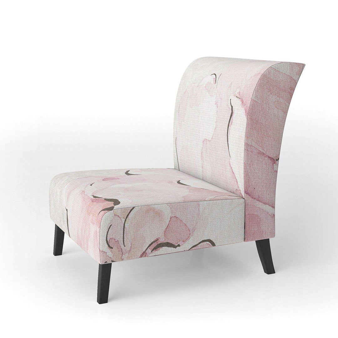 Indigold Shabby Peonies Pink Farmhouse Accent Chair