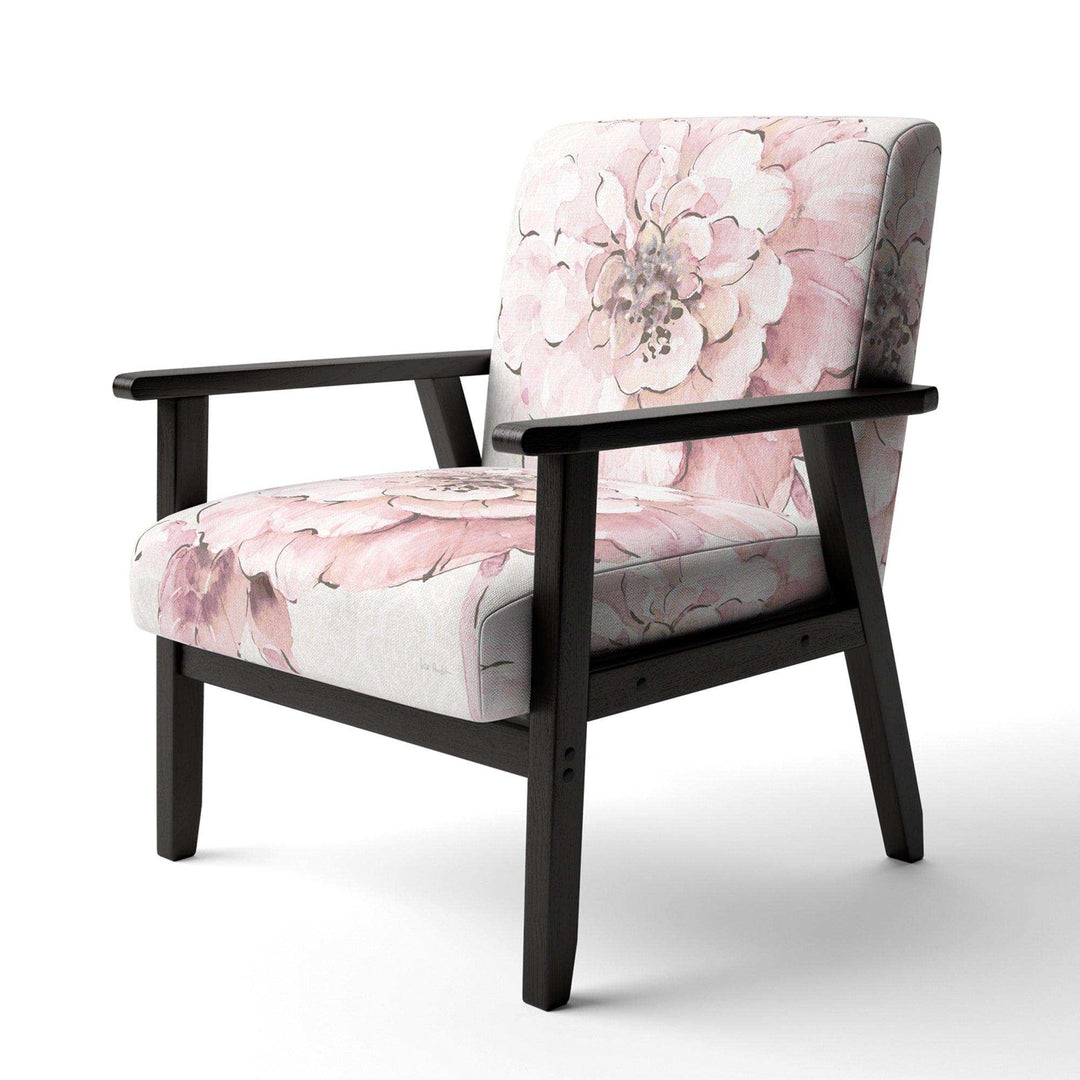 Indigold Shabby Peonies Pink Farmhouse Accent Chair