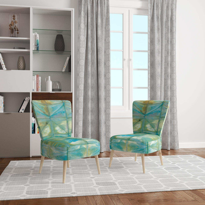 Blue diamonds minimal geometric I Transitional Accent Chair