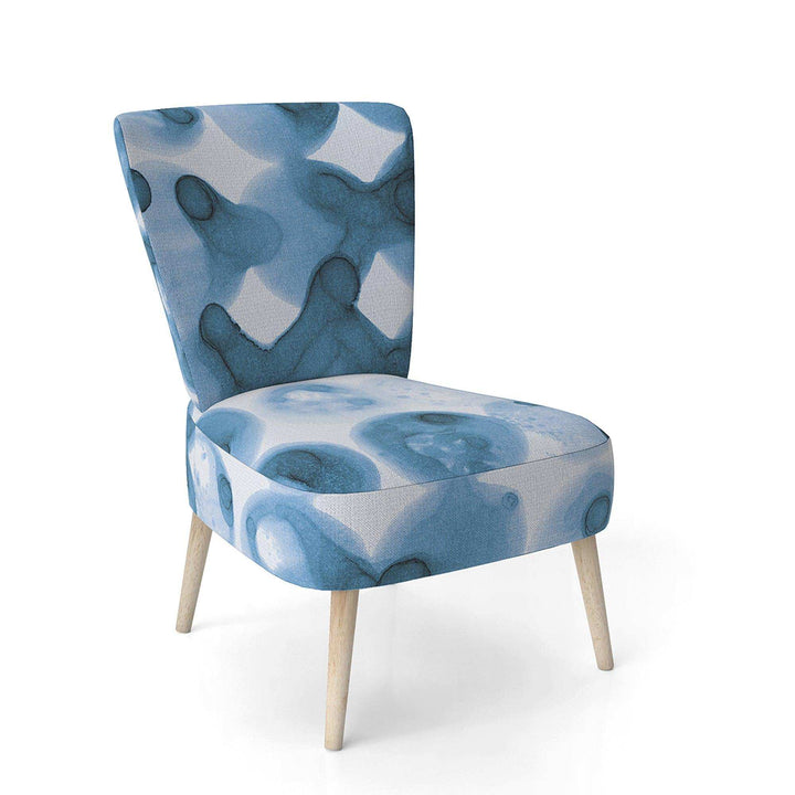 Indigo watercolor geometrical VI Contemporary Accent Chair