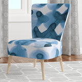 Indigo watercolor geometrical VI Contemporary Accent Chair