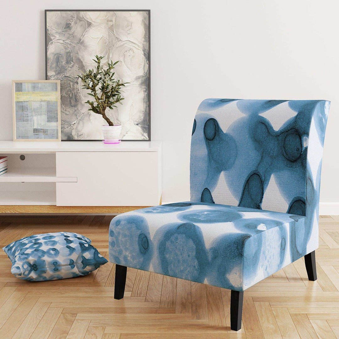 Indigo watercolor geometrical VI Contemporary Accent Chair