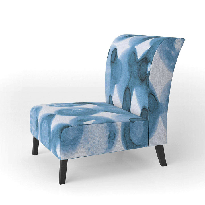 Indigo watercolor geometrical VI Contemporary Accent Chair