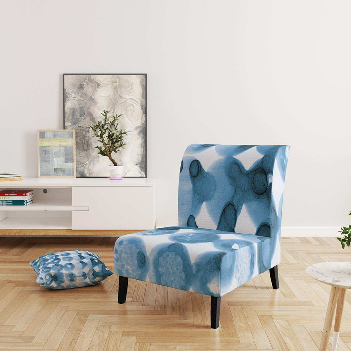 Indigo watercolor geometrical VI Contemporary Accent Chair