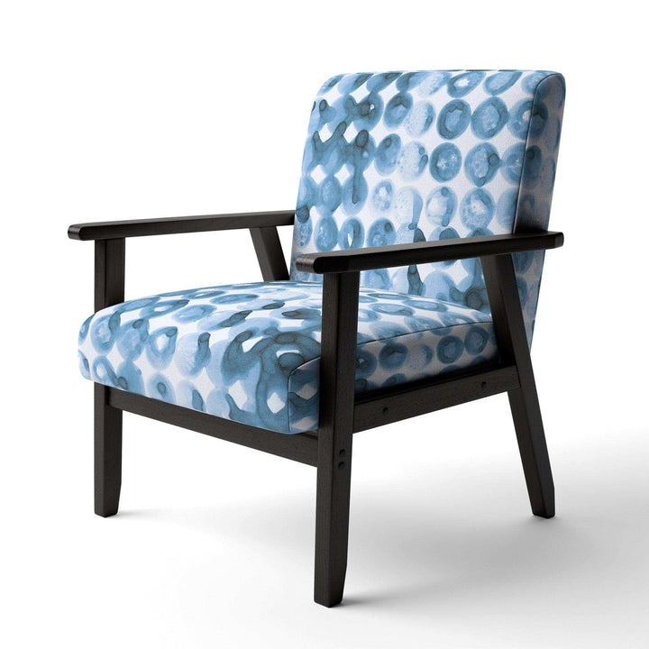Indigo watercolor geometrical VI Contemporary Accent Chair