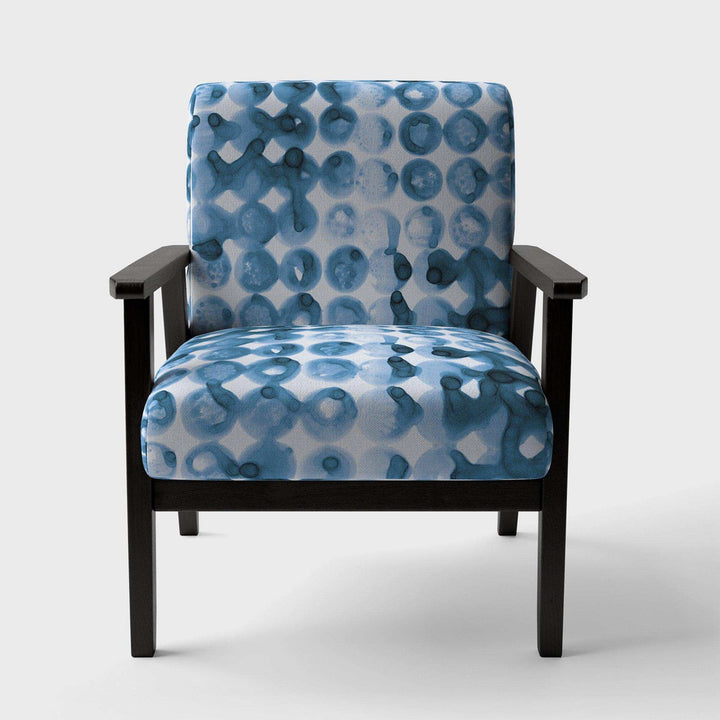 Indigo watercolor geometrical VI Contemporary Accent Chair