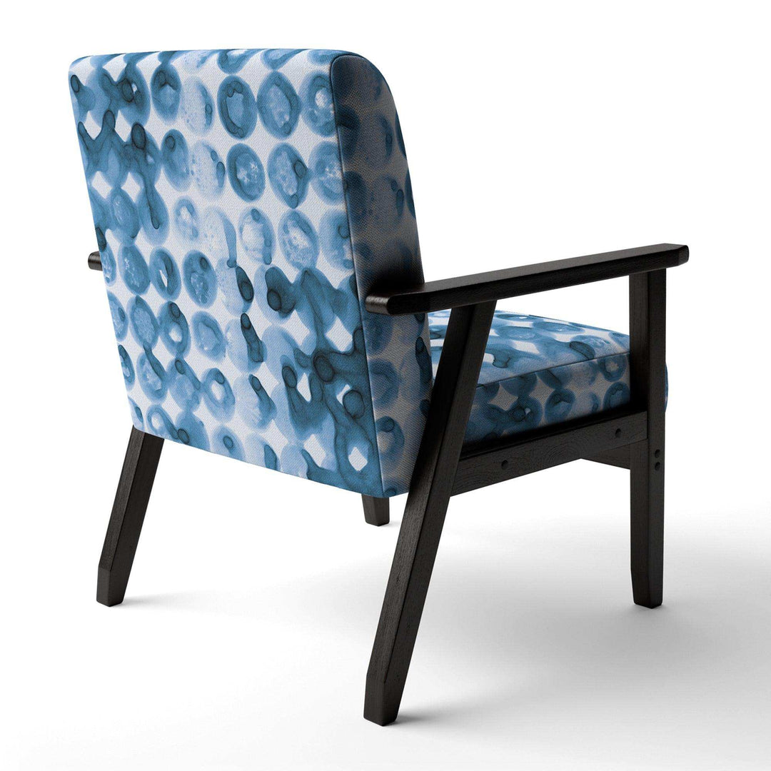 Indigo watercolor geometrical VI Contemporary Accent Chair