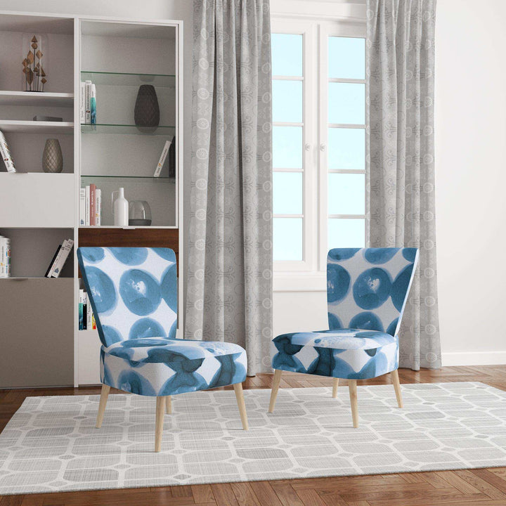 Indigo watercolor geometrical VII Contemporary Accent Chair