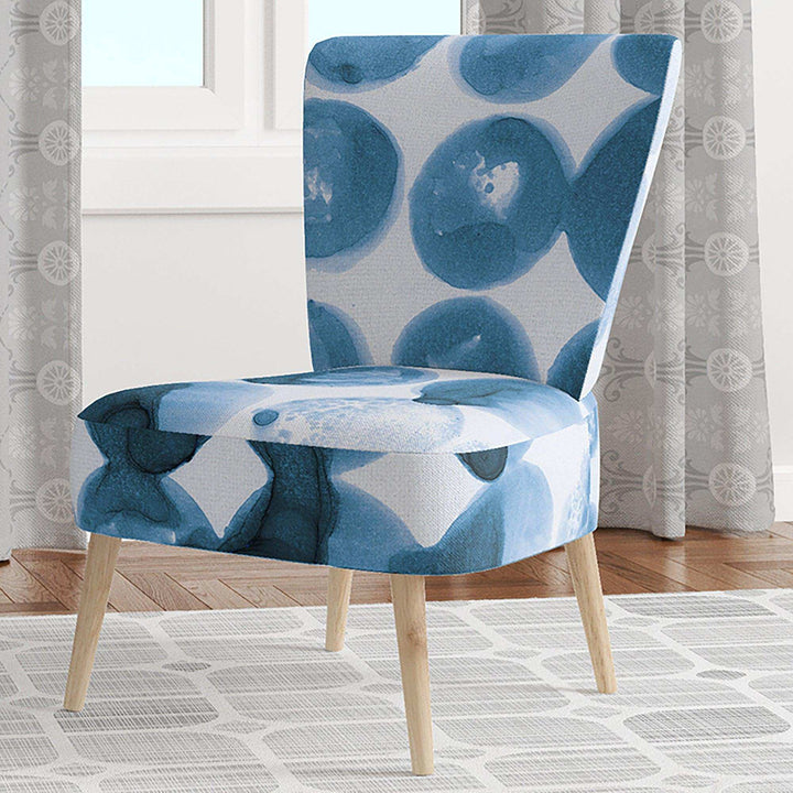 Indigo watercolor geometrical VII Contemporary Accent Chair