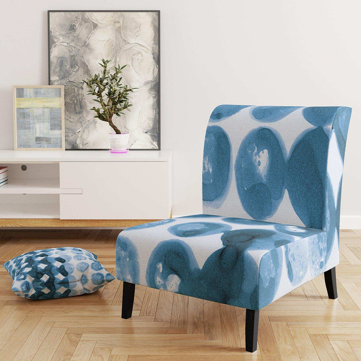 Indigo watercolor geometrical VII Contemporary Accent Chair