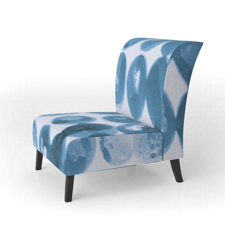 Indigo watercolor geometrical VII Contemporary Accent Chair
