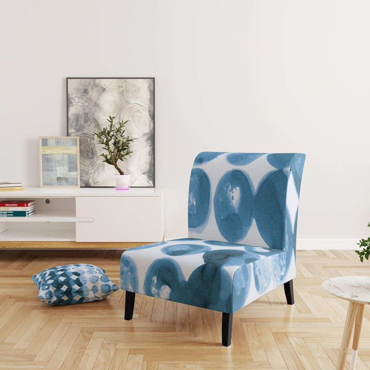 Indigo watercolor geometrical VII Contemporary Accent Chair