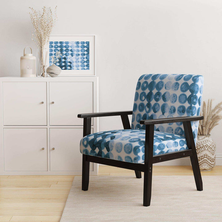 Indigo watercolor geometrical VII Contemporary Accent Chair