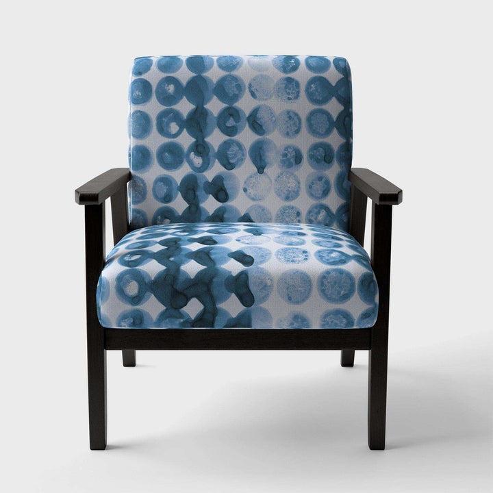 Indigo watercolor geometrical VII Contemporary Accent Chair