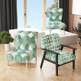 Turquoise Watercolor geometrical I Modern Accent Chair