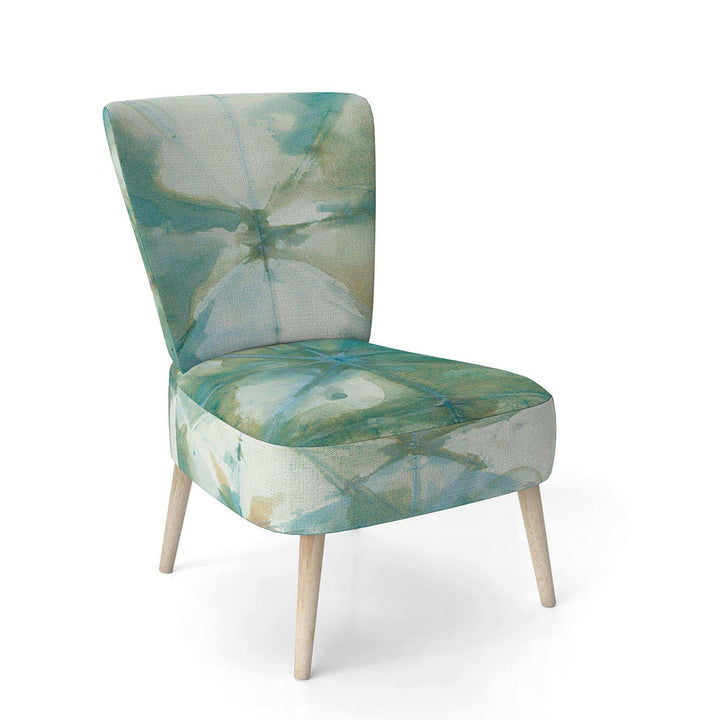 Turquoise Watercolor geometrical III Modern Accent Chair