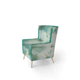 Turquoise Watercolor geometrical III Modern Accent Chair
