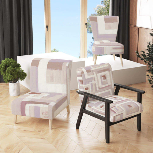 Pink Geometric Form Windows I - Modern Accent Chair