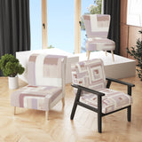 Pink Geometric Form Windows I Transitional Accent Chair