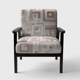 Pink Geometric Form Windows II Transitional Accent Chair