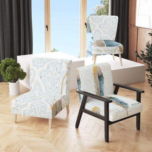 Fields of Gold Watercolor Flower IV - Bohemian & Eclectic Accent Chair