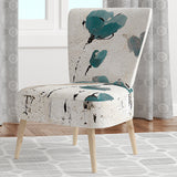 Fields of Turquoise Watercolor Flower II Traditional Accent Chair