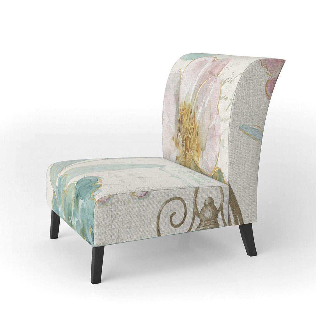 Vintage Floral Birdcage II Traditional Accent Chair