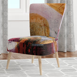 Abstract Watercolor with Red and Yellow Contemporary Accent Chair Side Chair