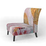 Abstract Watercolor with Red and Yellow Contemporary Accent Chair Slipper Chair