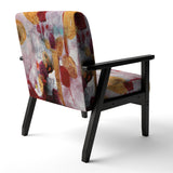 Abstract Watercolor with Red and Yellow Contemporary Accent Chair Arm Chair