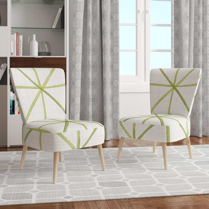 geometric Green Triangle II Mid-Century Accent Chair