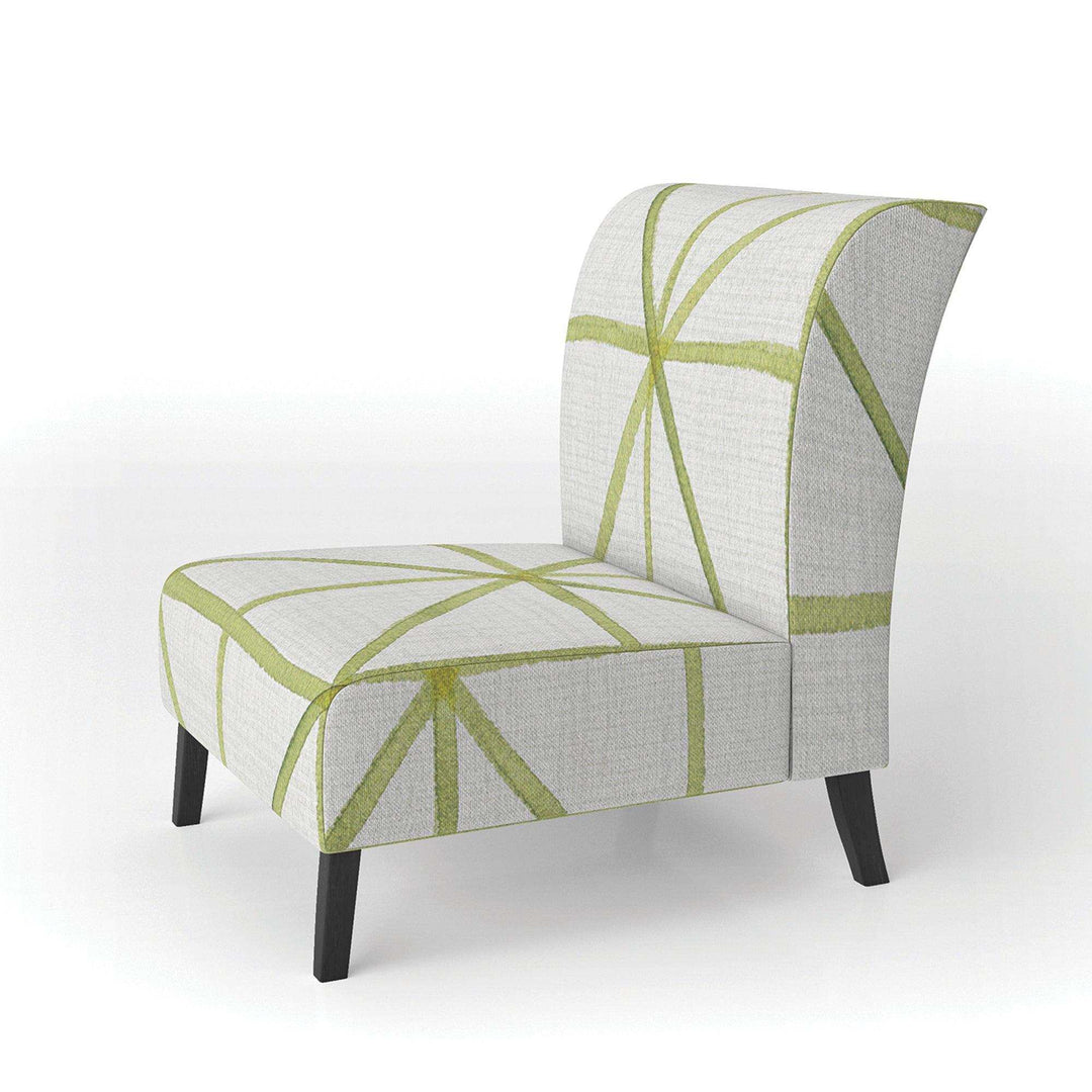 geometric Green Triangle II Mid-Century Accent Chair