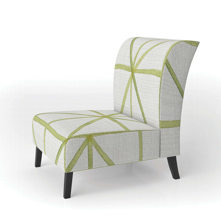 geometric Green Triangle II Mid-Century Accent Chair