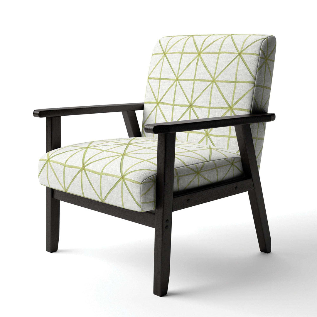 geometric Green Triangle II Mid-Century Accent Chair