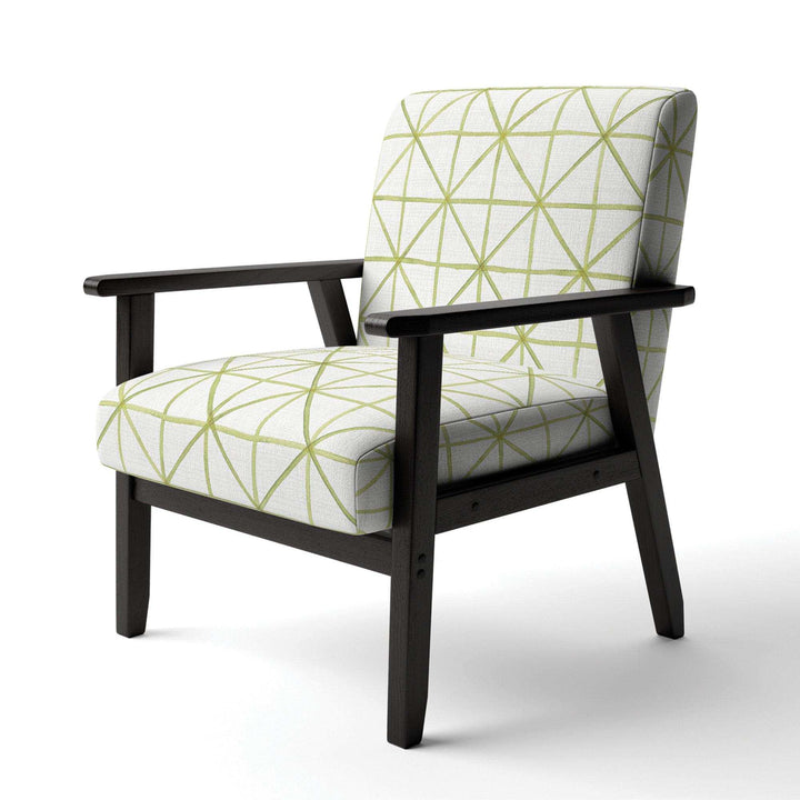 geometric Green Triangle II Mid-Century Accent Chair