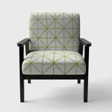 geometric Green Triangle II Mid-Century Accent Chair