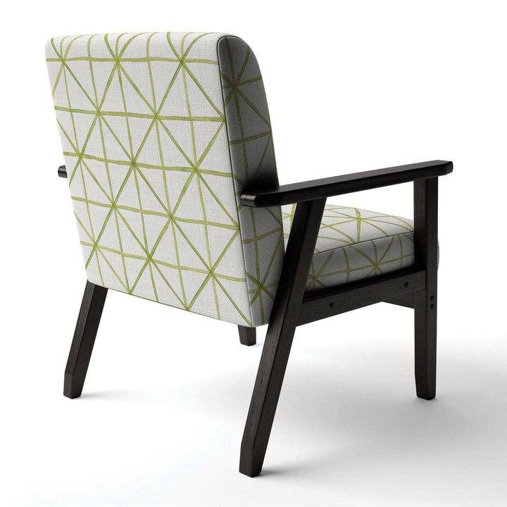 geometric Green Triangle II Mid-Century Accent Chair