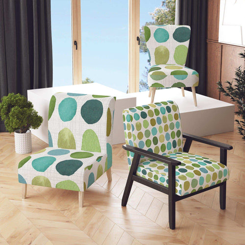 geometric Green Circle I - Mid-Century Modern Accent Chair