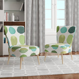 geometric Green Circle I Mid-Century Accent Chair