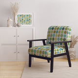 geometric Green Circle I Mid-Century Accent Chair