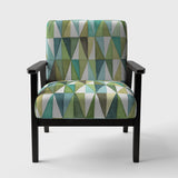geometric Green Triangle III Mid-Century Accent Chair